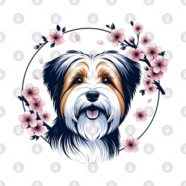 Biewer Terrier Celebrates Spring's Cherry Blossoms Splendor by ArtRUs