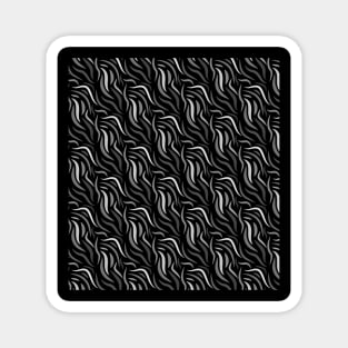 black and white brush strokes print Magnet