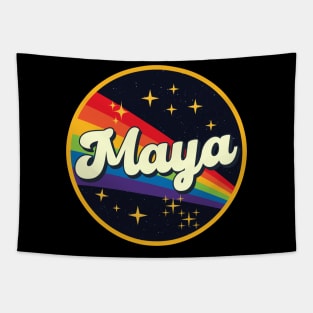 Maya // Rainbow In Space Vintage Style Tapestry