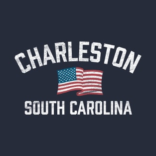 Charleston South Carolina SC Patriotic USA Flag Vintage T-Shirt