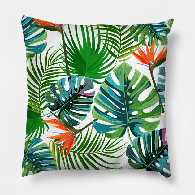 Cute Tropical Leaf Pillow by JustBeSatisfied