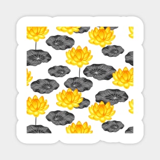 Yellow Lotus & Water Lily | Flowering Plant Magnet