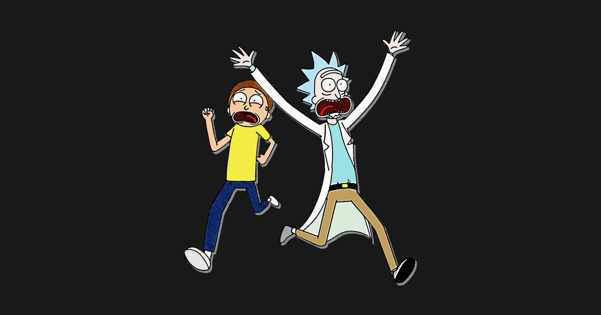 Rick and Morty Running - Rick And Morty - T-Shirt | TeePublic