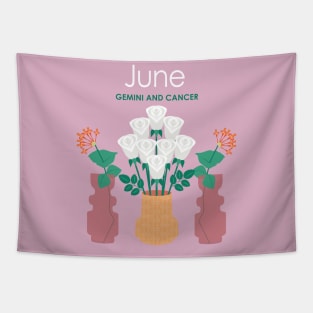 June Birth Flowers Tapestry