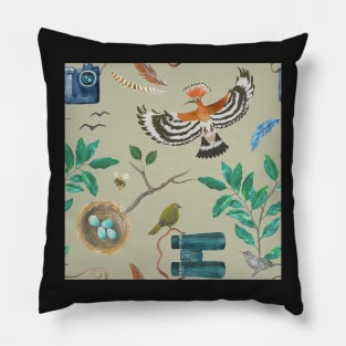 Birds birding birder bird watching enthusiasts Pillow