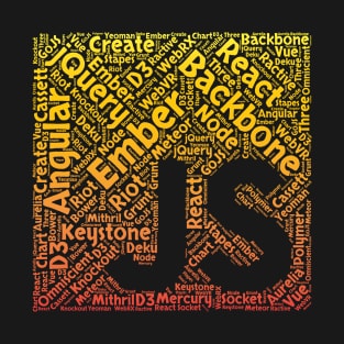 JavaScript Shirt | JS Framework Orange Yellow Gradient T-Shirt