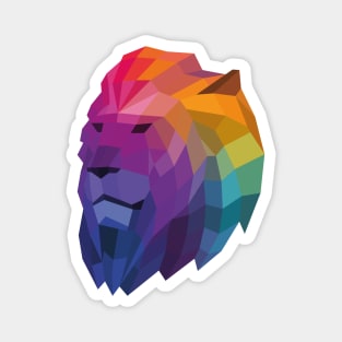 Rainbow Geometric Lion Head Magnet