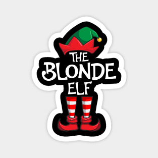 Blonde Elf Matching Family Christmas Magnet