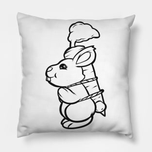 Cute Easter Bunny With Carrot As Color In Easter Pillow