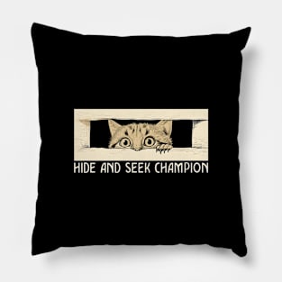 Funny Cat Hide And Seek Champion Cat Eyes Men, Women, Kids Pillow