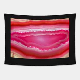 Red and orange agate mineral super macro Tapestry