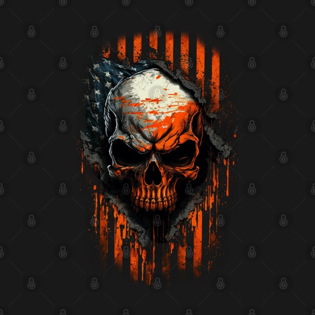 Public Works American Flag - Distressed Skull by stuff101