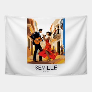 A Pop Art Travel Print of Seville - Spain Tapestry