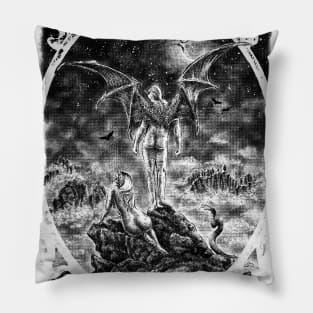 Devilish Wanderer Above the Sea of Fog and Dead Souls - Lucifer, Succubus, Fallen Angel, poster Pillow