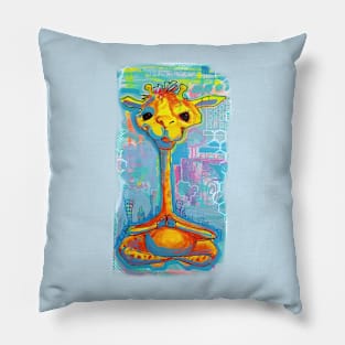 Meditating giraffe Pillow