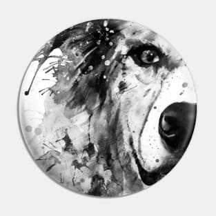 Australian Shepherd Dog Half Face Portrait Pin