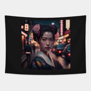 Kimono Japanese Woman Portrait Tokyo Tapestry