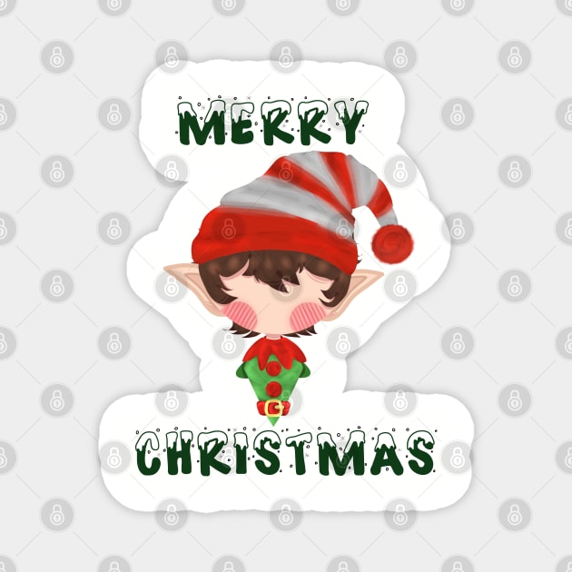 Elf Christmas Magnet by Skaar Digital Art