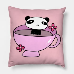 Pink Teacup Panda Pillow