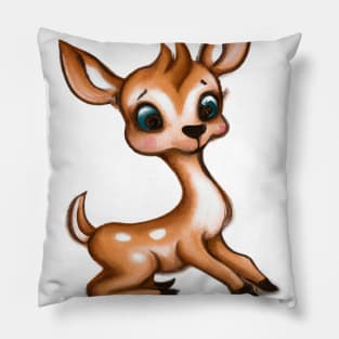 Cute Deer Drawing Pillow