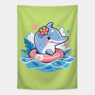 A young dolphin enjoying its summer vacations Tapestry