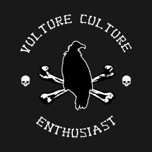 Vulture Culture Enthusiast with Skulls (White) T-Shirt