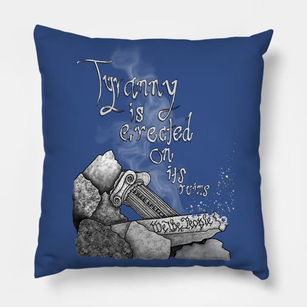 On Its Ruins (Large Design) Pillow by Aeriskate