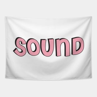 Film Crew On Set - Sound - Pink Text - Front Tapestry