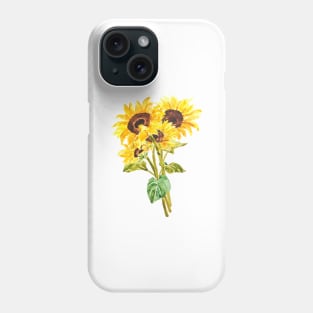 yellow sunflower bouquet flowers bouquet watercolor  2020 Phone Case