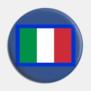 Italian flag blue background Pin