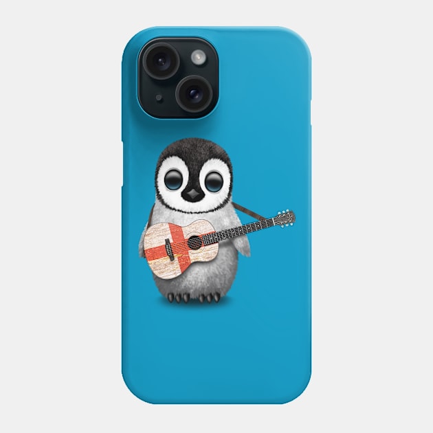 Baby Penguin Playing English Flag Guitar Phone Case by jeffbartels