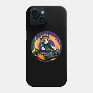 DJ Cat Is In The House - Splash 90s - Cat DJ Phone Case