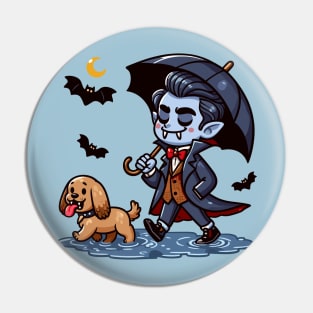 Vampire walking his cocker spaniel Pin