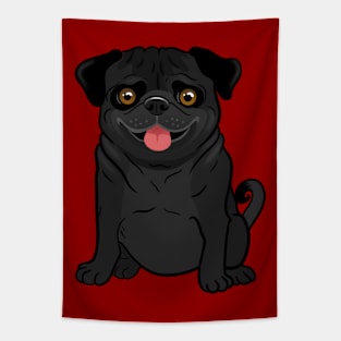 Black pug Tapestry