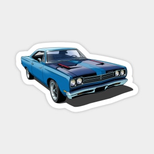 1969 Plymouth Roadrunner in blue Magnet