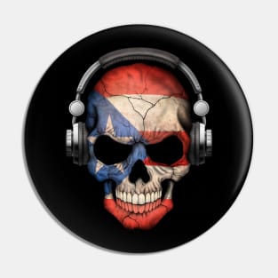 Dark Skull Deejay with Puerto Rican Flag Pin