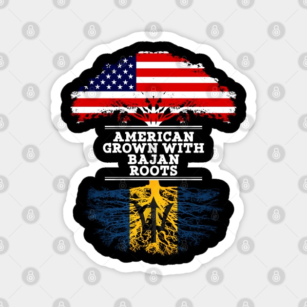 American Grown With Bajan Roots - Gift for Bajan From Barbados Magnet by Country Flags