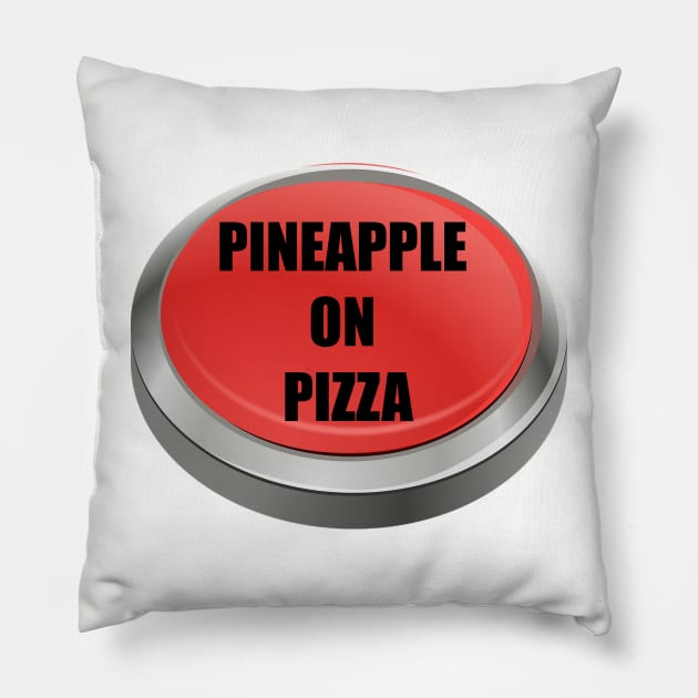 Red Button - Pineapple on Pizza Pillow by Among the Leaves Apparel