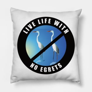 Live Life With No Egrets Pillow