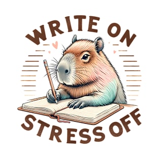 Write On, Stress Off Capybara Journaling T-Shirt