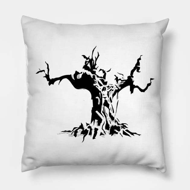 Contemplate this on the Tree of Woe! Pillow by Cinematic Omelete Studios