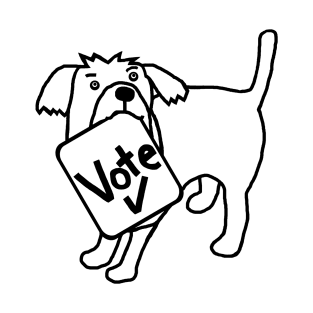 Small Dog says Vote Outline T-Shirt