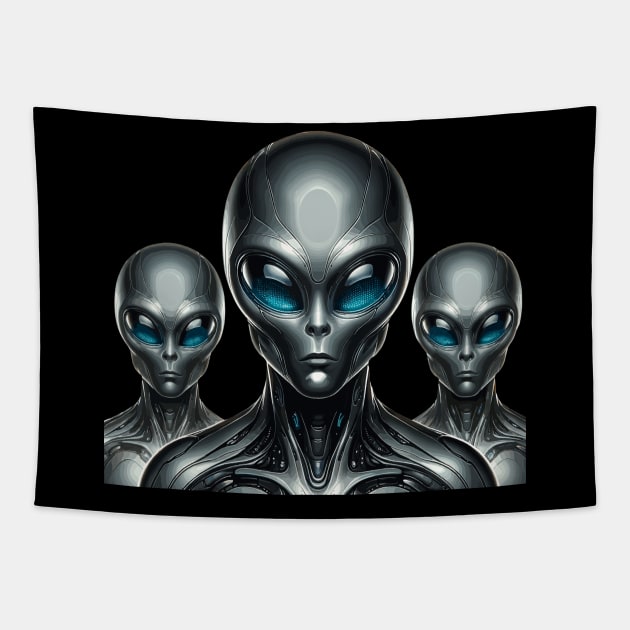 Galactic Envoys: The Grey Aliens ntelligentsia Tapestry by Graphic Wonders Emporium