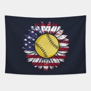 Softball Sunflower Tapestry