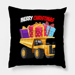 Christmas present monster truck Merry Christmas Pillow