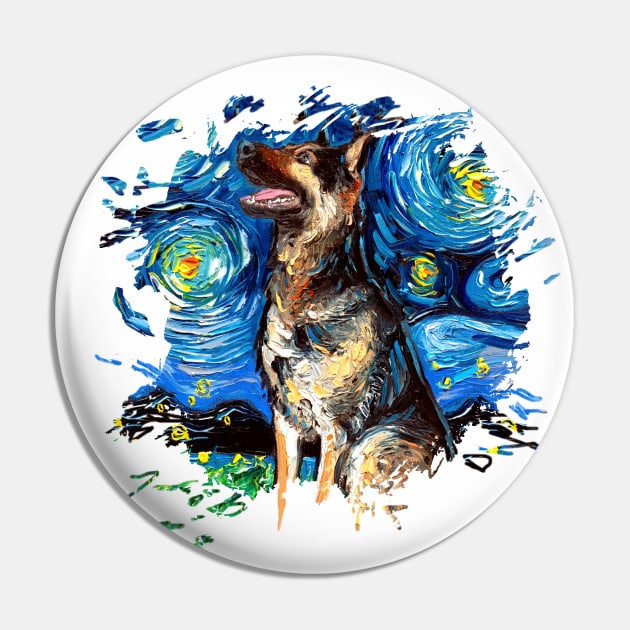 German Shepherd Night 2 (version 3) Pin by sagittariusgallery