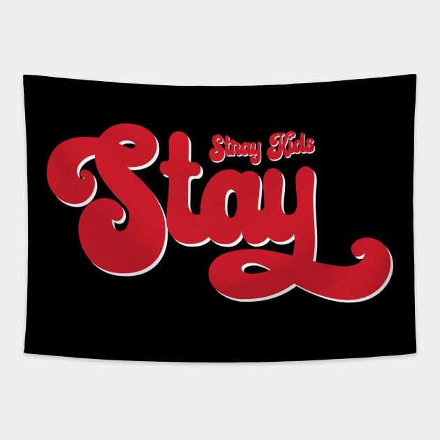 Stray Kids SKZ Stay swirl red typography Tapestry by Oricca