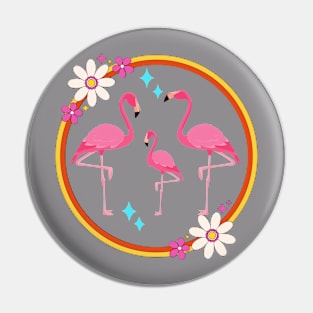 Groovy Flamingos Pin