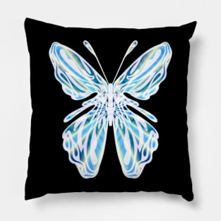 Fantasy Butterfly with Glowing Blue Wings Pillow