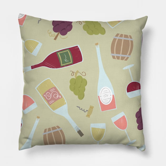 Wine Pattern Pillow by designering_sarah